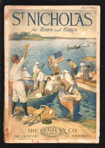 St. Nicholas 7/1921-American Flag cover-The Airplane Patrol-Pulp fiction-vi...