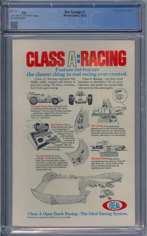 DOC SAVAGE #1 CGC 9.0 MAN OF BRONZE JOHN BUSCEMA