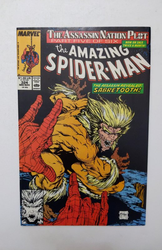 The Amazing Spider-Man #324 (1989) NM- 9.2 Todd McFarlane Sabertooth