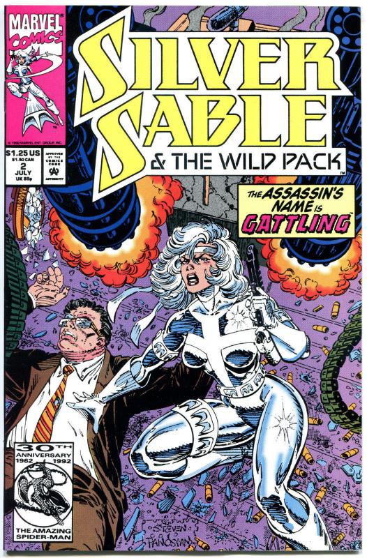 SILVER SABLE #1 2, NM+, 1992, Spider-man, Wild Pack, more Marvel in store