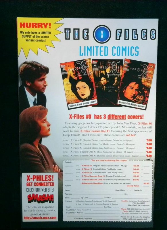 X-Files #-1, Silver, Trick of the Light Topps, 1996