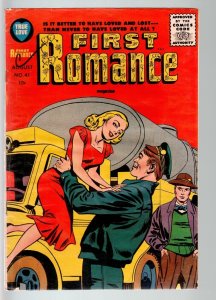 FIRST ROMANCE #41-1956-JACK KIRBY COVER ART-BOB POWELL STORY-HARVEY-VG- con VG- 