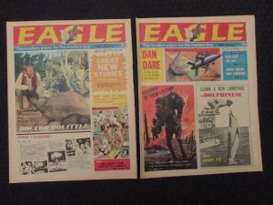 1967 EAGLE UK Weekly Comic Newspaper FN #45 & #46 Dan Dare - Doctor Dolittle