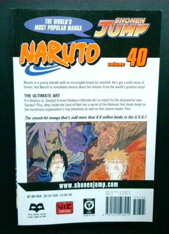 Naruto #40, Shonen Jump Manga, Viz Media