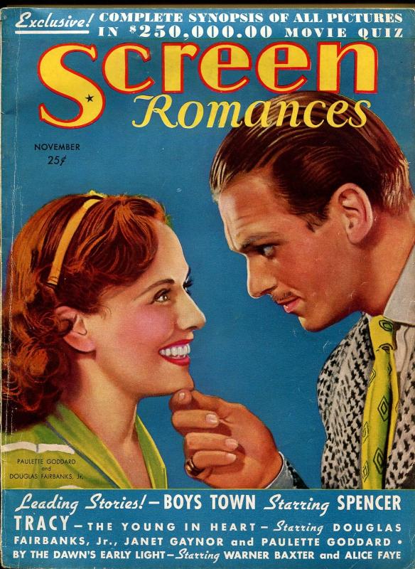 Screen Romances 11/1938-Dell-Groucho Marx-Spencer Tracy-Mickey Rooney-VG+