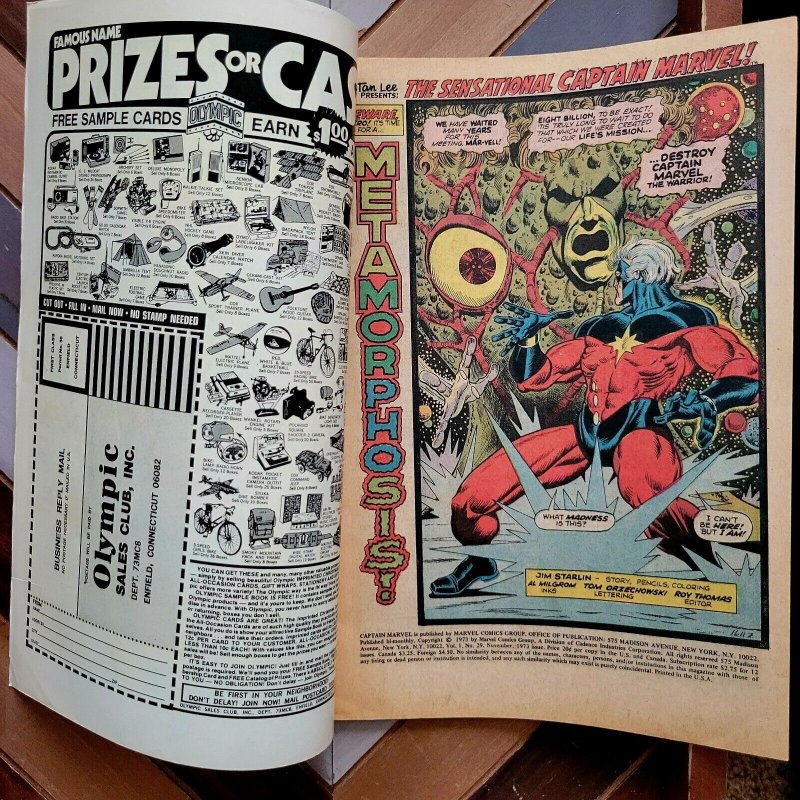 Captain Marvel #29 FN (Marvel 1973) 1st app EON, URANOS Metamorphosis! STARLIN