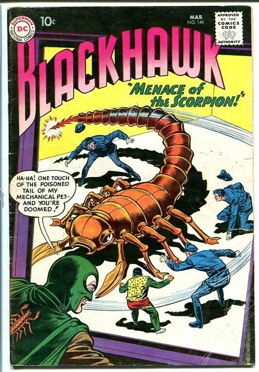 BLACKHAWK #146 1960 DC-Menace of the Scorpion VG