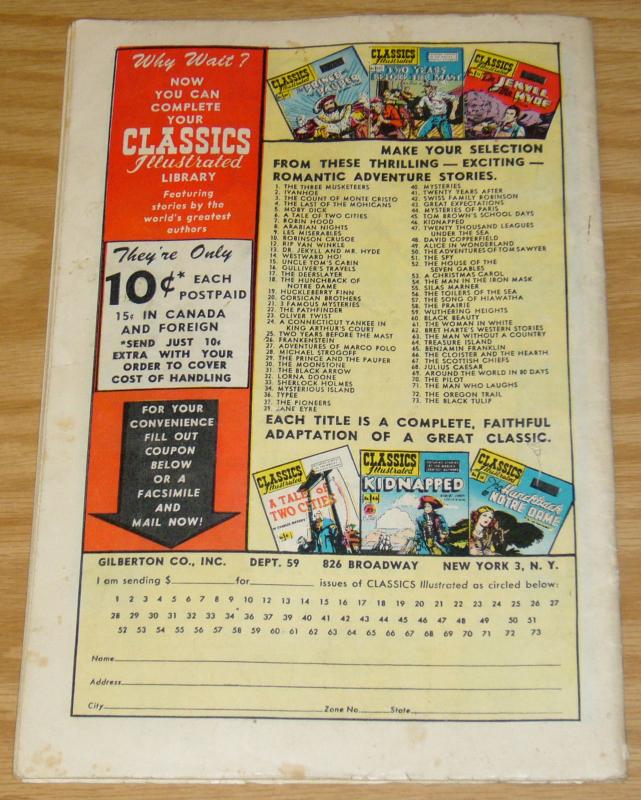 Classics Illustrated #72 VG- (1st) francis parkman the oregon trail HRN 73 1950