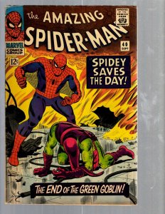 Amazing Spider-Man # 40 FN- Marvel Comic Book Lizard Vulture Goblin Scorpion TJ1