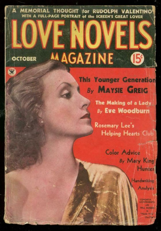 LOVE NOVELS PULP 10-1934-RUDOLPH VALENTINO-ROSEMARY LEE G