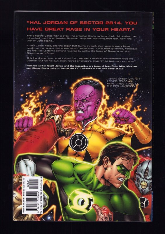 Green Lantern: Rage of the Red Lanterns - Signed w/ COA (9/9.2) 2009 HC