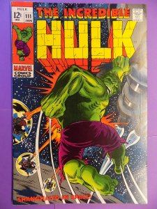 INCREDIBLE HULK # 111 NICE COLOR GREAT PAGES HI GRADE