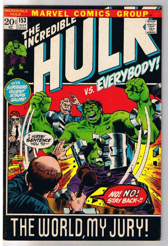 HULK #153, FN/VF, Incredible, Bruce Banner, Dick Ayers, 1968, more in store