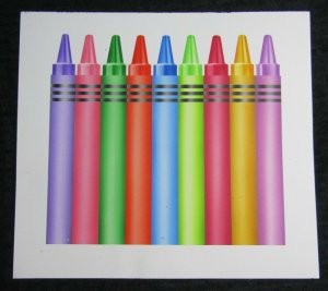 HAPPY BIRTHDAY Airbrush Colorful Crayons 10x9 Greeting Card Art #nn