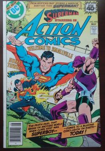 Action Comics #495 Blue Logo Variant NEAR MINT Condition (1979) Bad spine roll