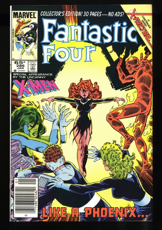 Fantastic Four #286 NM+ 9.6 Newsstand Variant Return of Jean Grey!