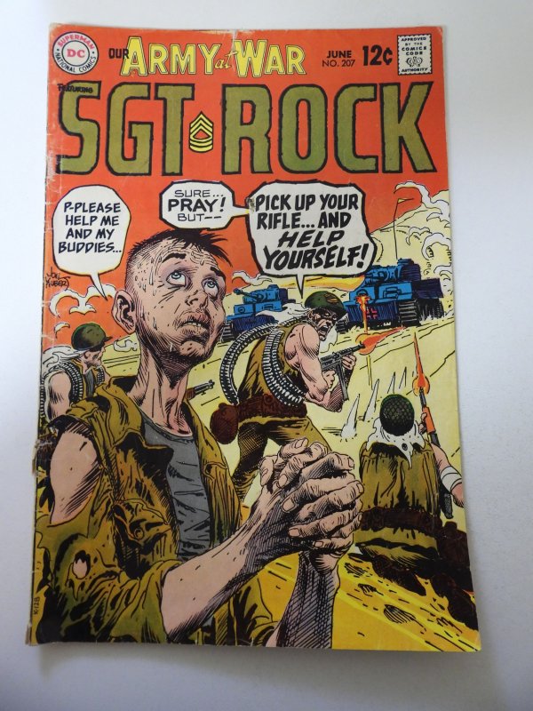 Our Army at War #207 (1969) VG Condition centerfold detached at one staple