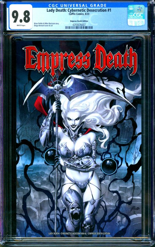 Lady Death Cybernetic Desecration #1 Empress Death Ed. Coffin CGC 9.8