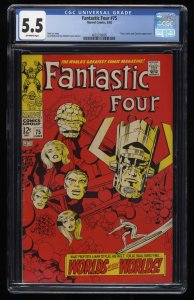 Fantastic Four #75 CGC FN- 5.5 Silver Surfer Galactus! Jack Kirby Cover!