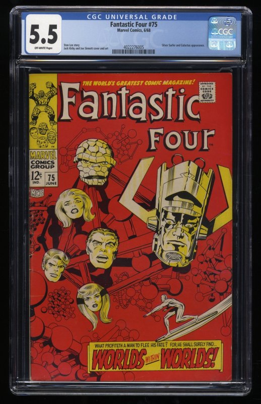 Fantastic Four #75 CGC FN- 5.5 Silver Surfer Galactus! Jack Kirby Cover!