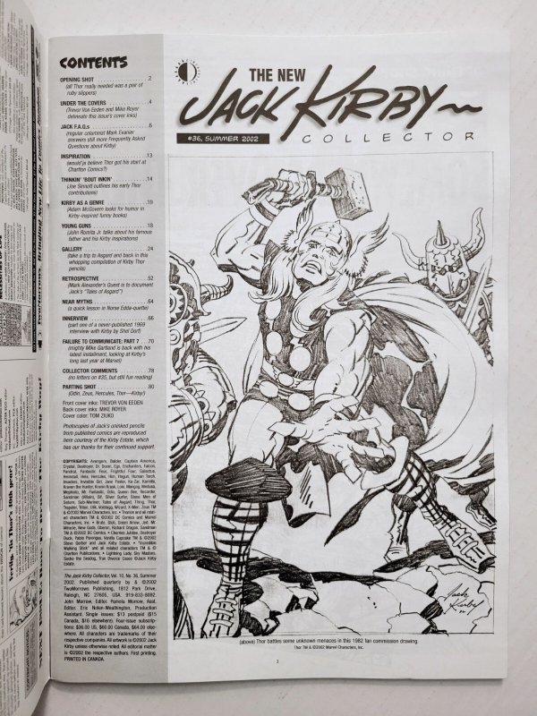 Jack Kirby Collector #36 ft. THOR 40th Anniversary / Asgard / VF 8.0 (2002)