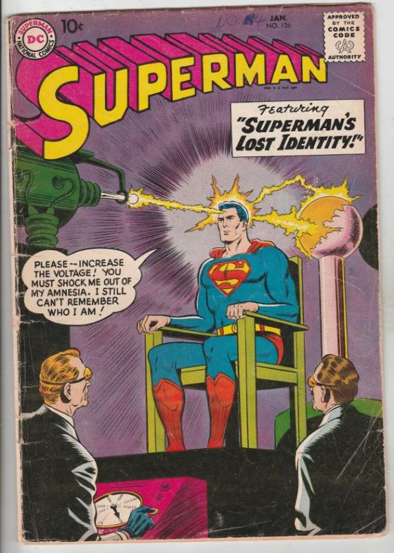 Superman #126 (Jan-59) VG Affordable-Grade Superman, Jimmy Olsen,Lois Lane, L...