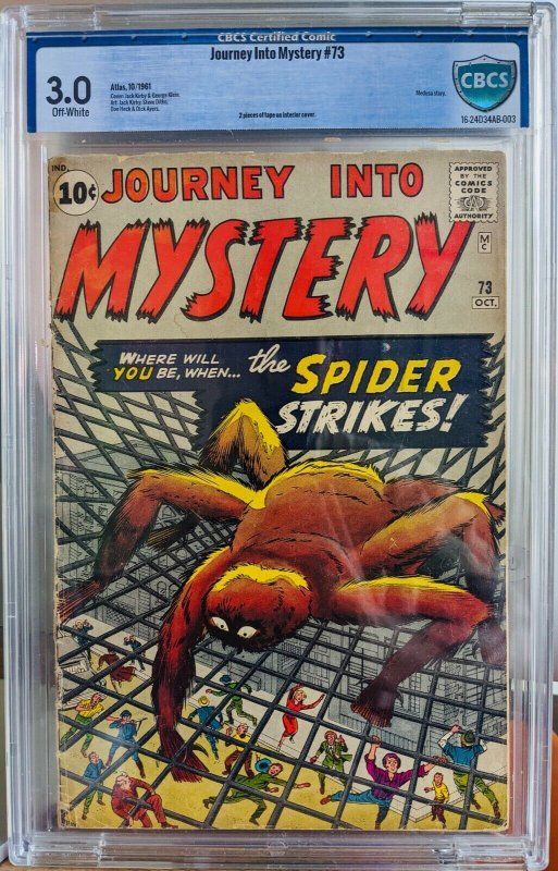 Journey into Mystery #73. CBCS 3.0. 1961 - VINTAGE AND EXTREMELY RARE. 