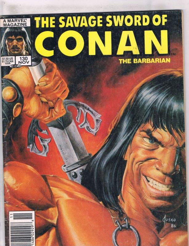 5 Savage Sword Of Conan Marvel Comic Book Magazines # 129 130 131 132 133 J144