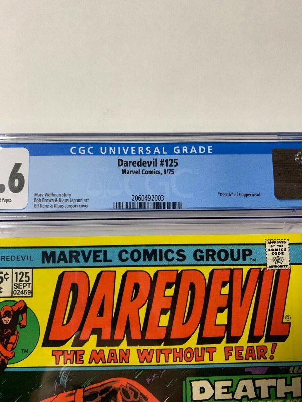 Daredevil 125 Cgc 9.6 White Pages Marvel