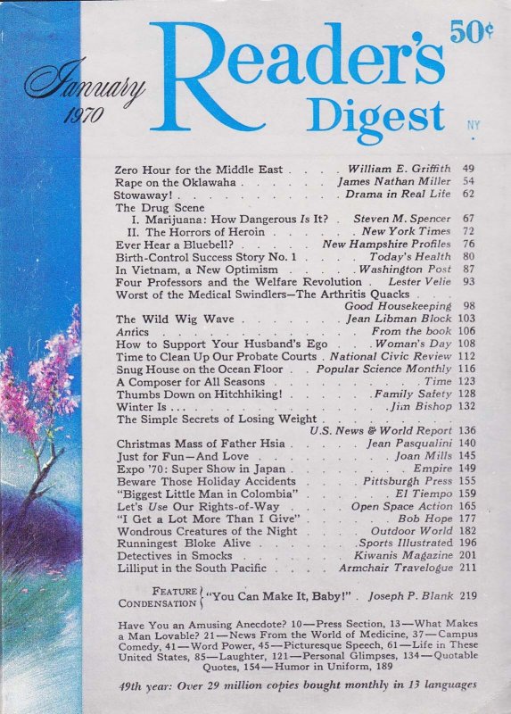 Reader's Digest, The #573 FN ; R.D. | January 1970 Bob Hope