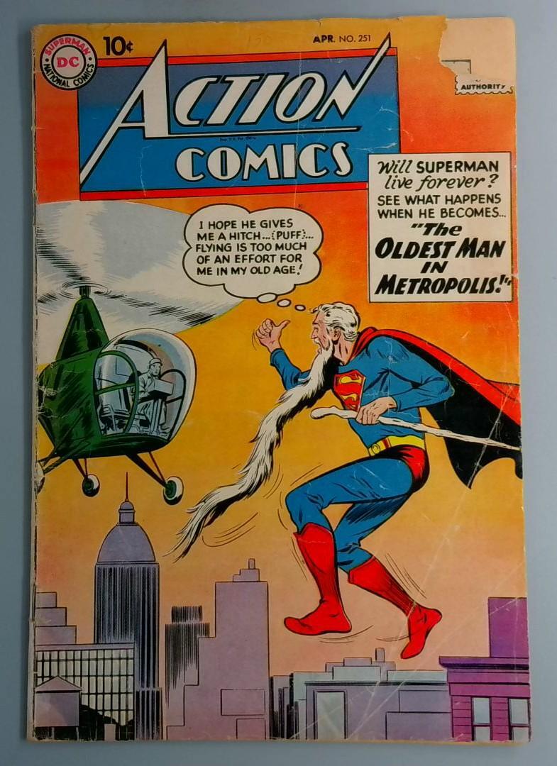Action Comics #251 GD- 1st Supergirl Cameo in AD DC 1959 BW1