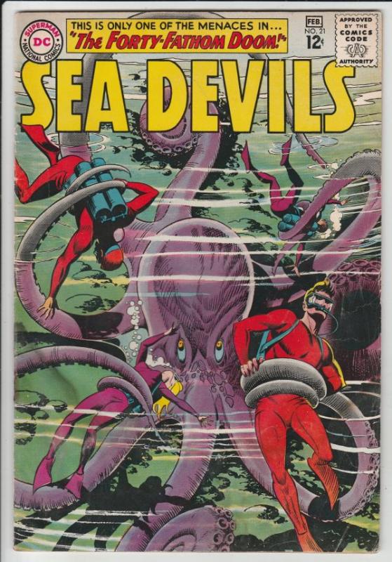 Sea Devils #21 (Feb-65) VG- Affordable-Grade Sea Devils (Dane Dorrence, Biff ...