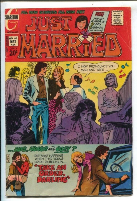 Just Married #85 1972-Charlton-hippie wedding cover-VG