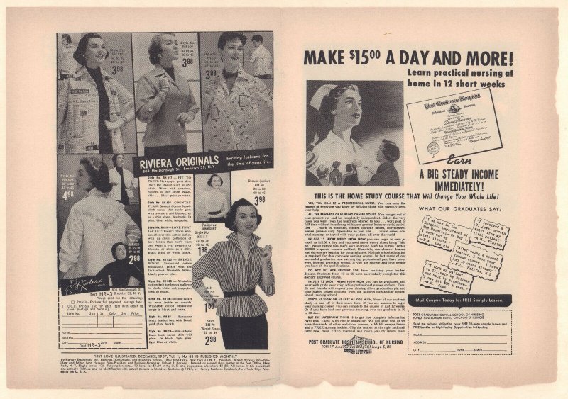 First Love Illustrated #83 Unused Comic Book Cover (Grade 6.0) 1957