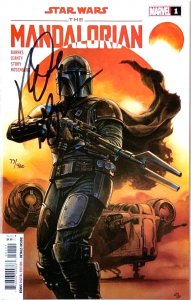 STAR WARS: THE MANDALORIAN #1 ADI GRANOV COVER SIGNED RODNEY BARNES W/COA.