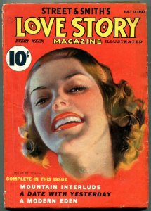 Love Story Pulp July 17 1937- Modest Stein cover- Modern Eden FN-