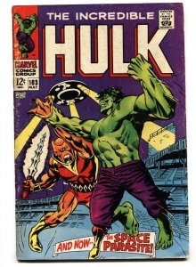 Incredible Hulk #103 Silver-Age Marvel comic book 1967 VG