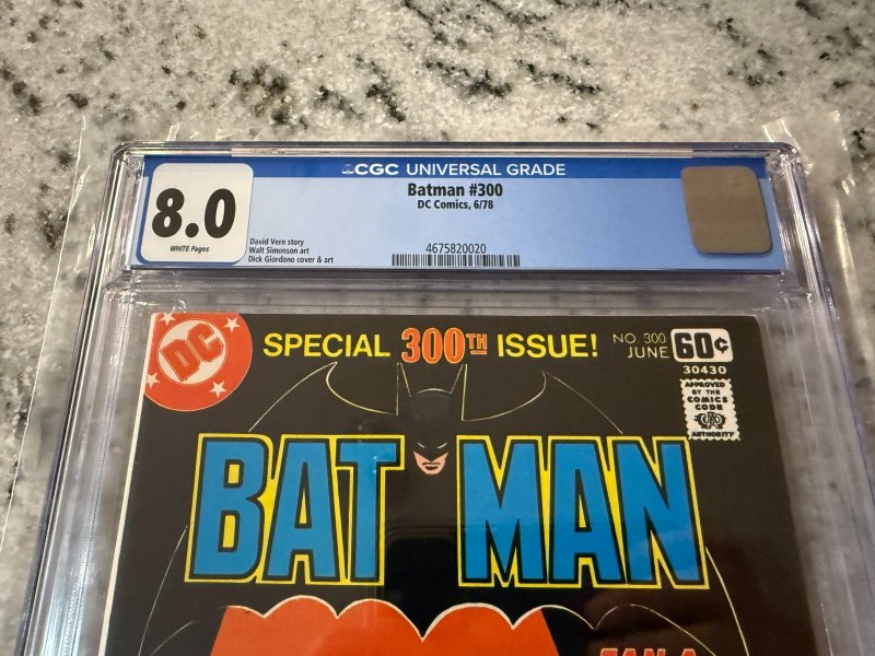 Batman # 300 CGC Graded 8.0 DC Comic Book 1978 JH22
