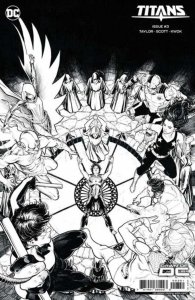 Titans #3 Cover E 1 in 50 Nicola Scott Black & White Card Stock Variant