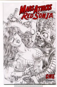MARS ATTACKS RED SONJA (2020 DYNAMITE) #1 VARIANT 1:11 QUAH B&W FOC NM G10335