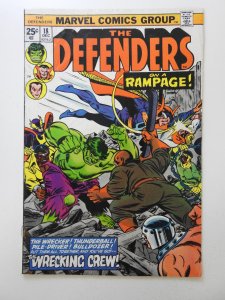 The Defenders #18 (1974) vs The Wrecking Crew! Solid VG+ Condition!