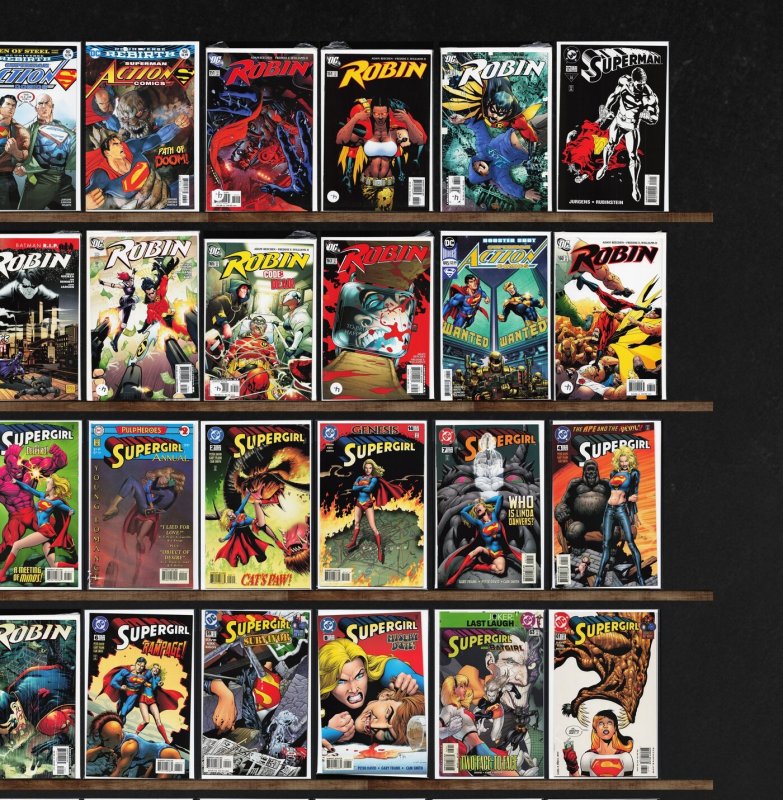 Huge Lot 140+ Comics with Superman, Supergirl, Robin, Action Comics & More!