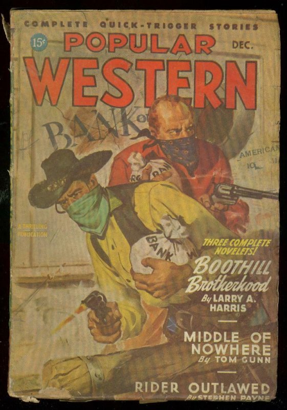 POPULAR WESTERN PULP DEC 1946-LOUIS L'AMOUR-BLUE STEELE VG