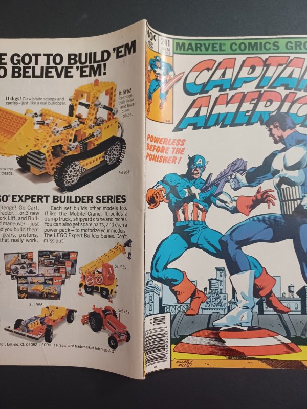 Captain America #241 newsstand - 1st Cap vs Punisher - Frank Miller - 1980 - FN