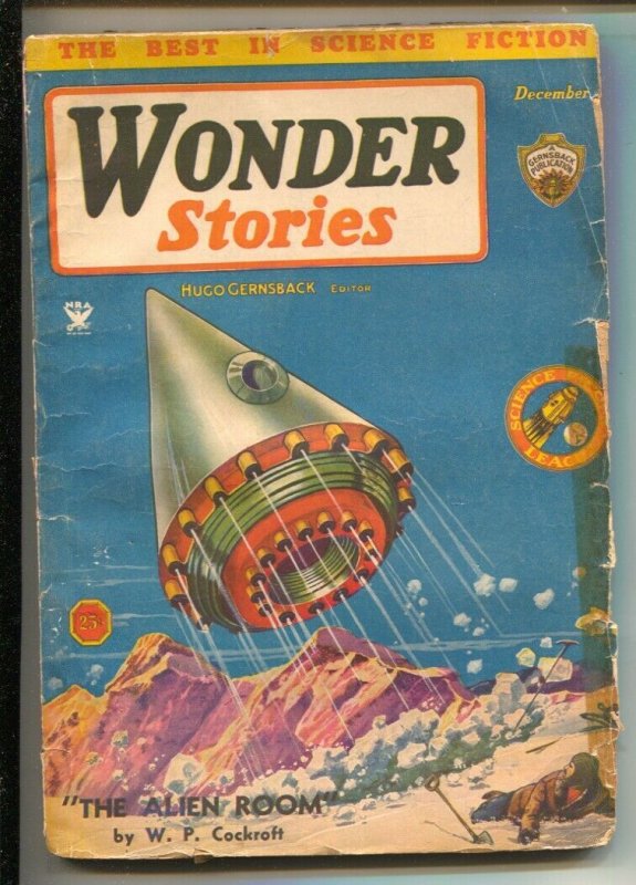 Wonder Stories 12/1934-Gernsback-“Dawn To Dusk”  by Eando Binder-Early sci-fi...