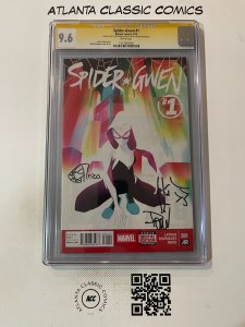 Spider-Gwen # 1 CGC Graded 9.6 Marvel Comic Book Signed 2X Sketched Renzi JH7