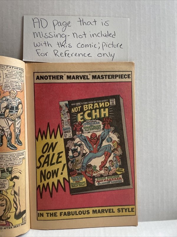 Fantastic Four #66 1967 Origin Of HIM ; Adam Warlock Incomplete Missing Ad Page