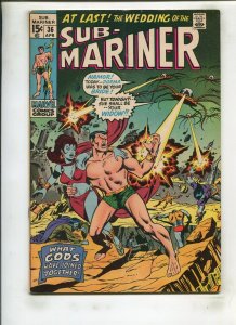 SUB-MARINER #36 (4.0) WHAT GODS HAVE JOINED TOGETHER!! 1970