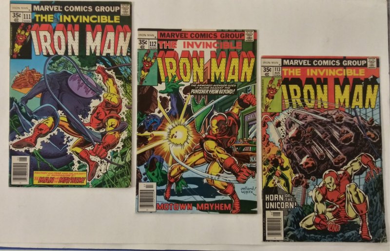 Ironman 111-113 Fine+ (Horn of the Unicorn & more)1978