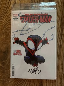 Miles Morales Spider-Man 21 BIG Marvel Variant Signed by Skottie Young